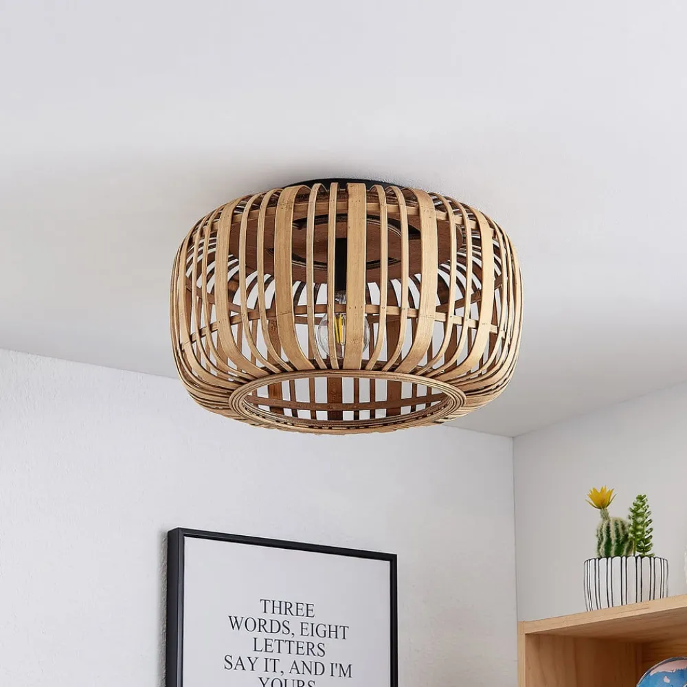 Lindby Gang|Loftlamper > Canyana loftlampe, natur, rattan, Ø 40 cm