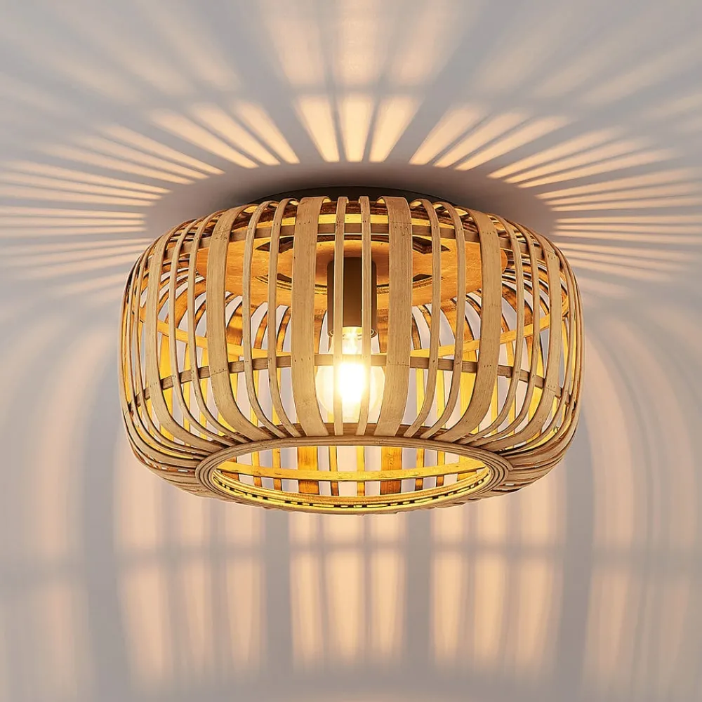 Lindby Gang|Loftlamper > Canyana loftlampe, natur, rattan, Ø 40 cm