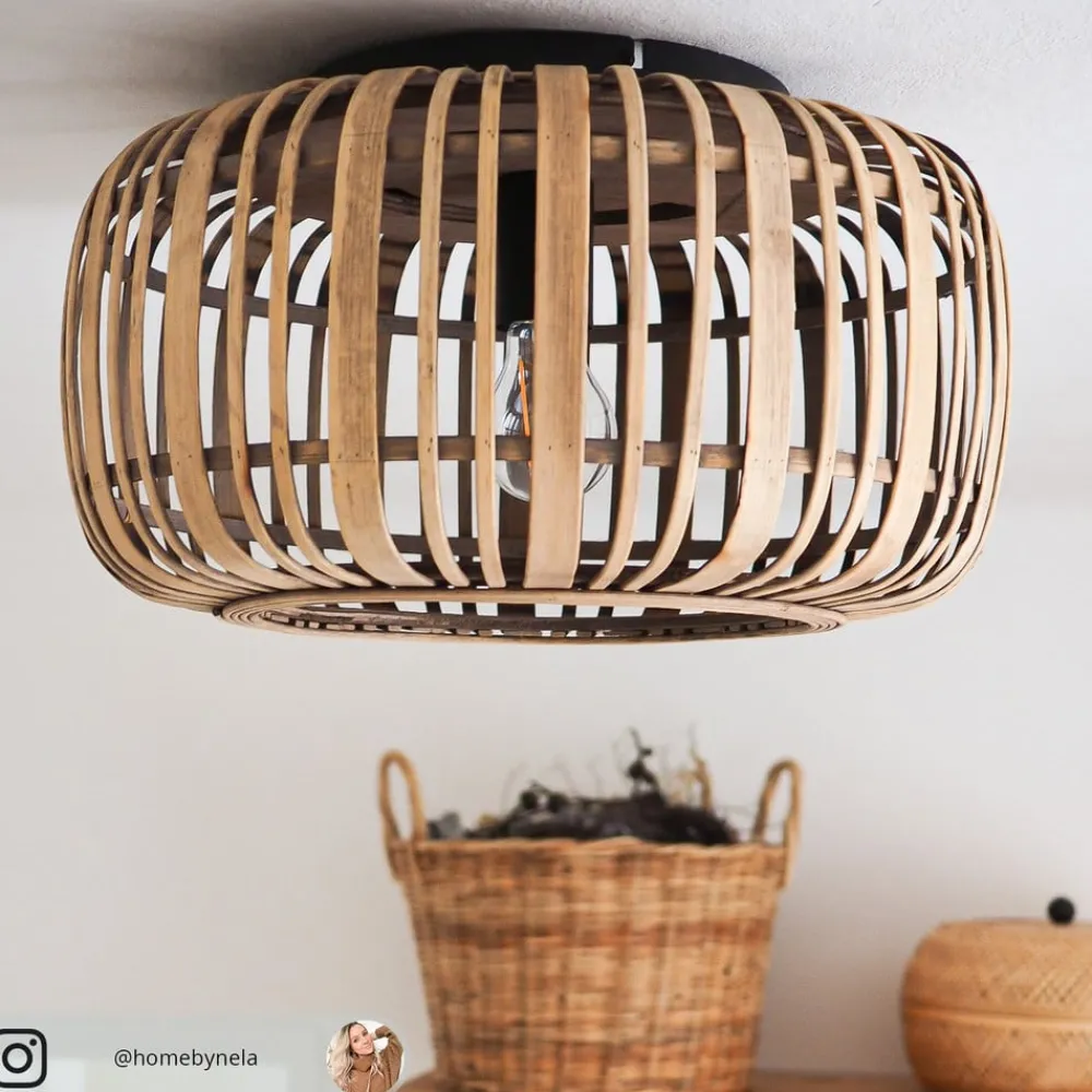 Lindby Gang|Loftlamper > Canyana loftlampe, natur, rattan, Ø 40 cm