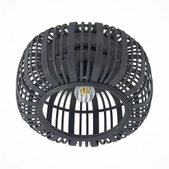 Gang|Loftlamper ^ Lindby Canyana loftlampe, sort, rattan, Ø 40 cm