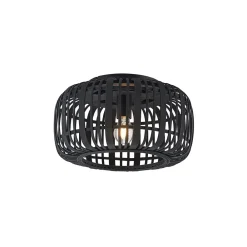 Gang|Loftlamper ^ Lindby Canyana loftlampe, sort, rattan, Ø 40 cm