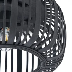 Gang|Loftlamper ^ Lindby Canyana loftlampe, sort, rattan, Ø 40 cm