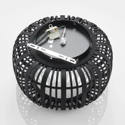 Gang|Loftlamper ^ Lindby Canyana loftlampe, sort, rattan, Ø 40 cm