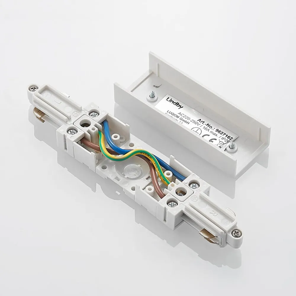 Skinnesystem ^ Lindby center feeder Linaro, hvid, 1-faset system