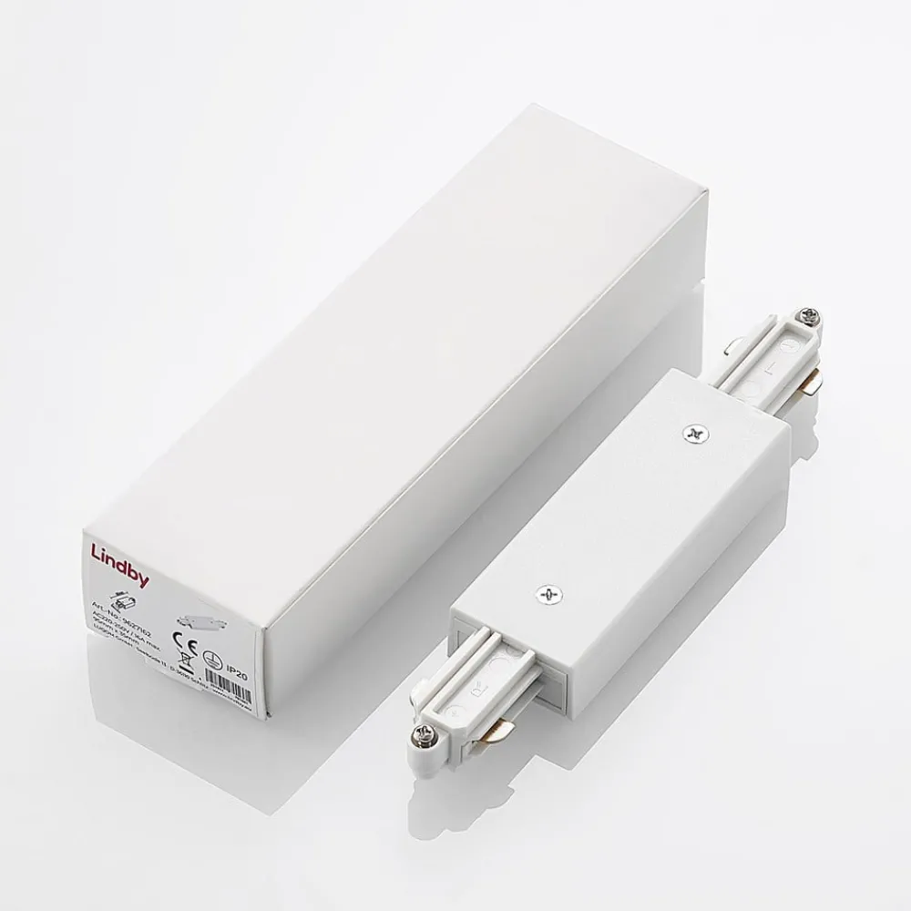 Skinnesystem ^ Lindby center feeder Linaro, hvid, 1-faset system