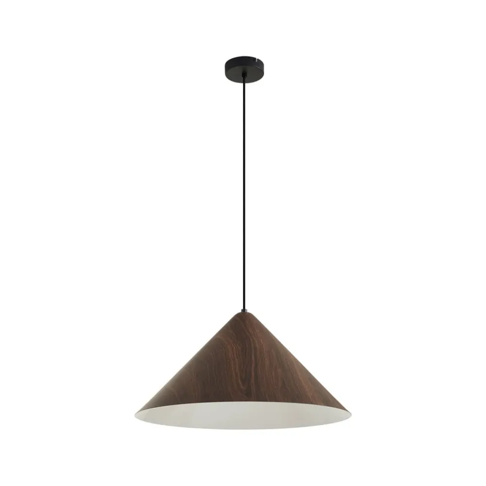 Lindby Pendellamper|Pendellamper > Clarine hængelampe, valnød, Ø 50 cm, metal