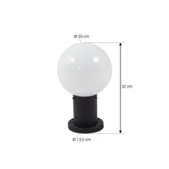 Lindby Sokkellamper > Dangan sokkellampe, hvid, højde 32 cm, glas, metal
