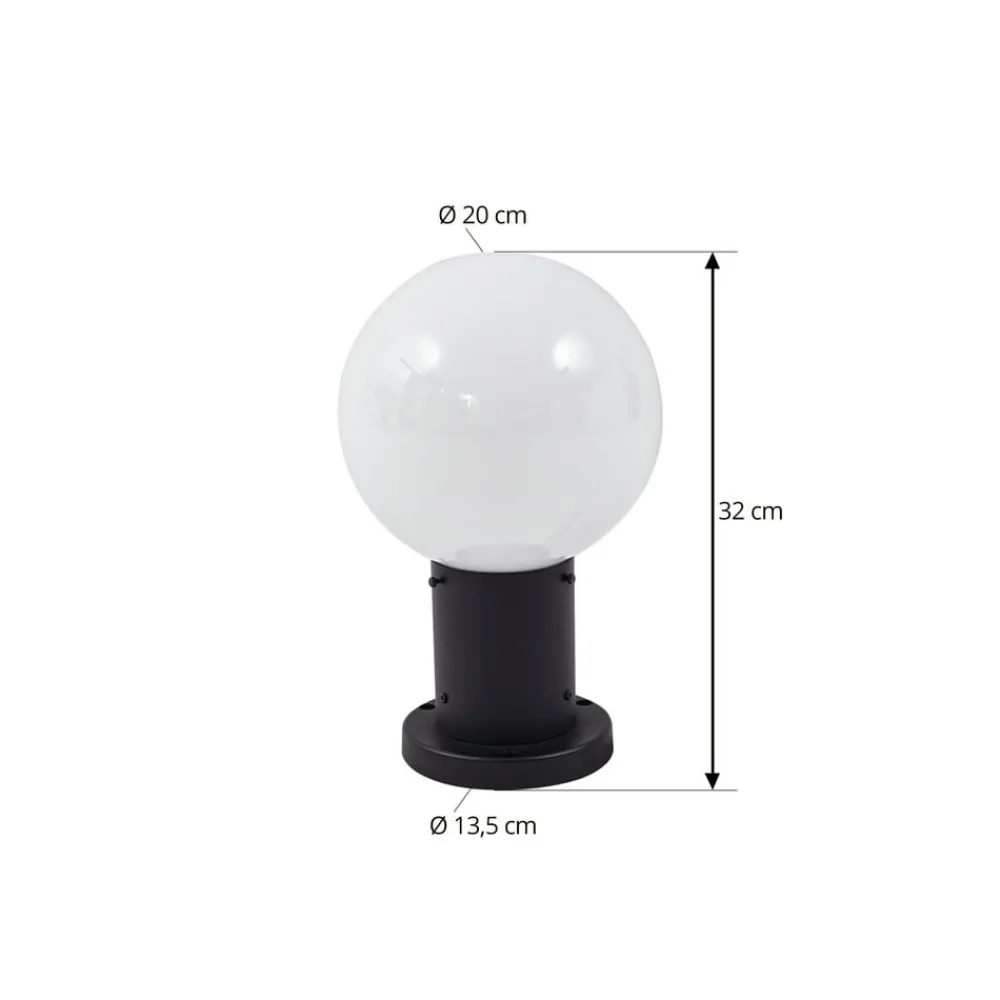 Lindby Sokkellamper > Dangan sokkellampe, hvid, højde 32 cm, glas, metal