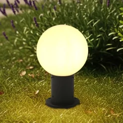 Lindby Sokkellamper > Dangan sokkellampe, hvid, højde 32 cm, glas, metal