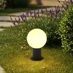 Lindby Sokkellamper > Dangan sokkellampe, hvid, højde 32 cm, glas, metal