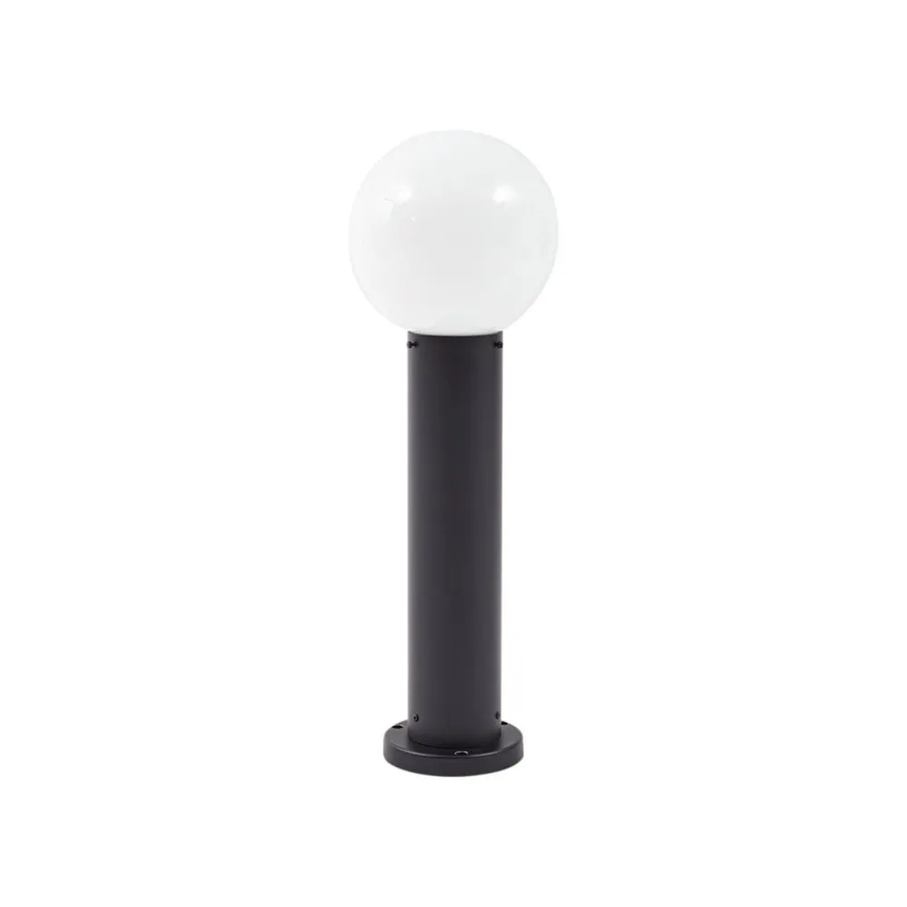 Sokkellamper ^ Lindby Dangan sokkellampe, hvid, højde 60 cm, glas, metal