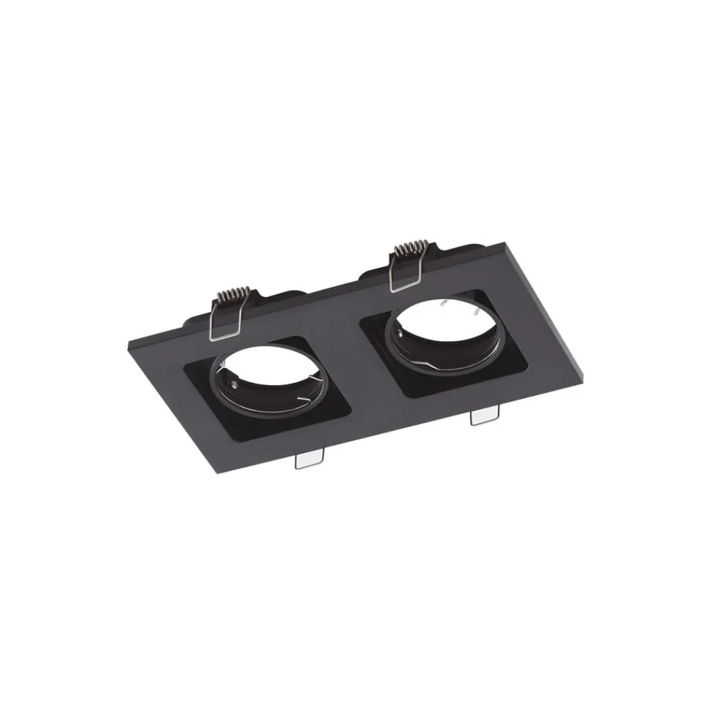 Lindby Indbygningsspots > downlight Thorid, sort, 19 x 10 cm, 2 lyskilder, GU10