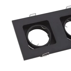 Lindby Indbygningsspots > downlight Thorid, sort, 19 x 10 cm, 2 lyskilder, GU10