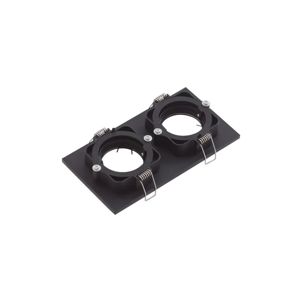 Lindby Indbygningsspots > downlight Thorid, sort, 19 x 10 cm, 2 lyskilder, GU10