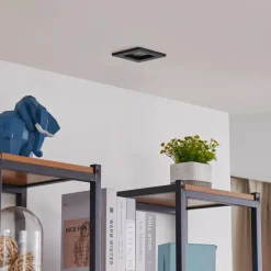 Indbygningsspots ^ Lindby downlight Thorid, sort, 10 x 10 cm, sæt med 10, GU10