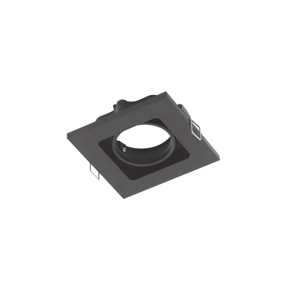 Indbygningsspots ^ Lindby downlight Thorid, sort, 10 x 10 cm, sæt med 10, GU10