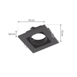 Indbygningsspots ^ Lindby downlight Thorid, sort, 10 x 10 cm, sæt med 10, GU10