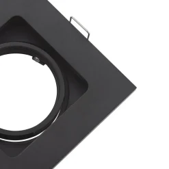 Indbygningsspots ^ Lindby downlight Thorid, sort, 10 x 10 cm, sæt med 10, GU10