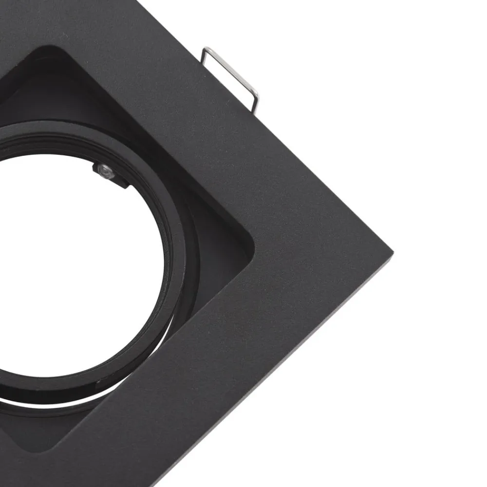 Indbygningsspots ^ Lindby downlight Thorid, sort, 10 x 10 cm, sæt med 10, GU10