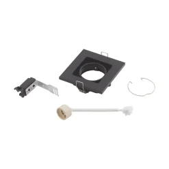 Indbygningsspots ^ Lindby downlight Thorid, sort, 10 x 10 cm, sæt med 10, GU10