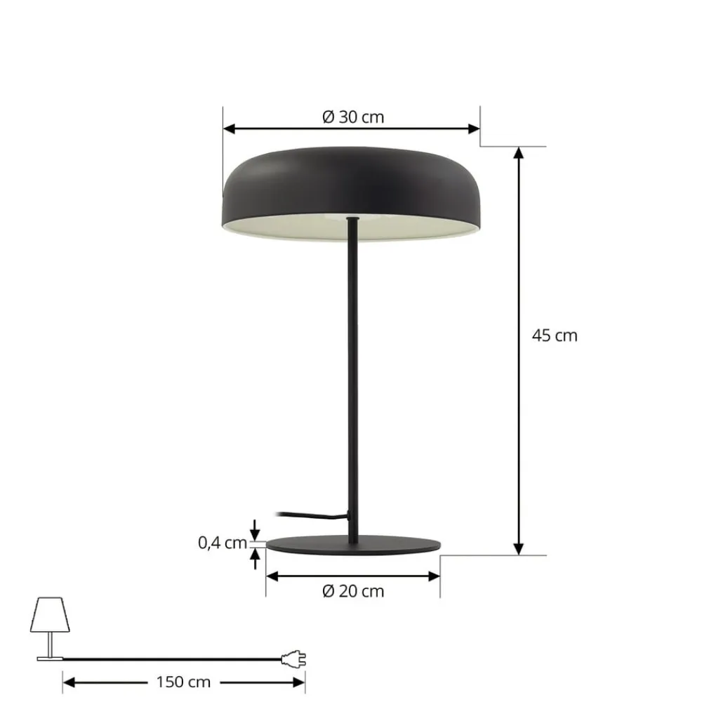Lindby Bordlamper > Edion bordlampe, sandsort, metal