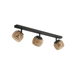 Lindby Loftlamper > Ediz loftslampe, 3-lys, GU10, træ, 73 cm lang