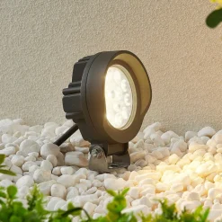 Lindby Udendørs Spot|Væglamper > Emar LED-spot med jordspyd i mørkegråt