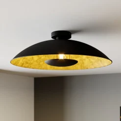 Gang|Loftlamper ^ Lindby Emilienne loftlampe, sort/guld, metal, Ø 60 cm