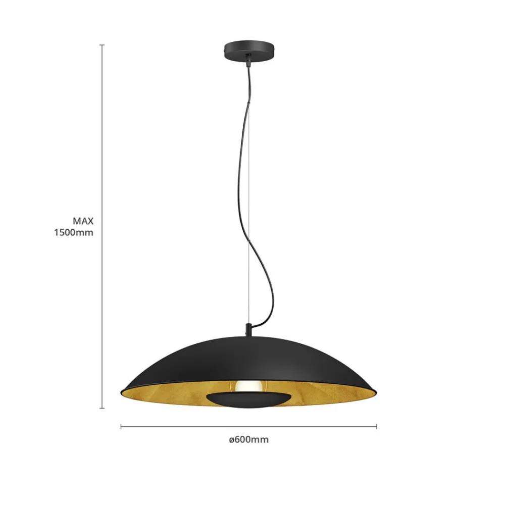 Lindby Pendellamper|Pendellamper > Emilienne pendellampe, sort, guldfarvet, Ø 60 cm