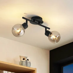 Lindby Loftlamper|Loftlamper > Eridia loftspot, sort, 2 lyskilder