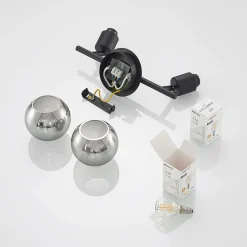 Lindby Loftlamper|Loftlamper > Eridia loftspot, sort, 2 lyskilder