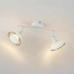 Lindby Spotlights > Erin loftspot, hvid, 2-lys, 31,5 cm, glas