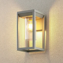 Lindby Væglamper > Estami udendørs væglampe, sølv, metal, 27 cm