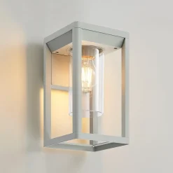 Lindby Væglamper > Estami udendørs væglampe, sølv, metal, 27 cm