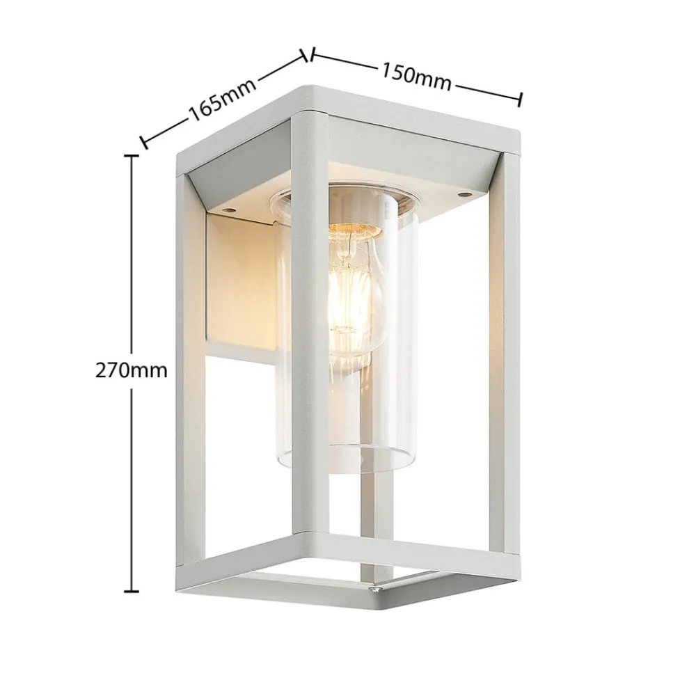Lindby Væglamper > Estami udendørs væglampe, sølv, metal, 27 cm