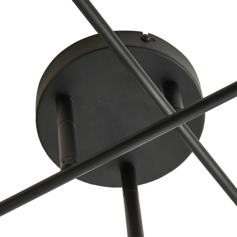 Lindby Gang|Loftlamper > Estar loftlampe, sort, metal, 6 lyskilder, Ø56cm