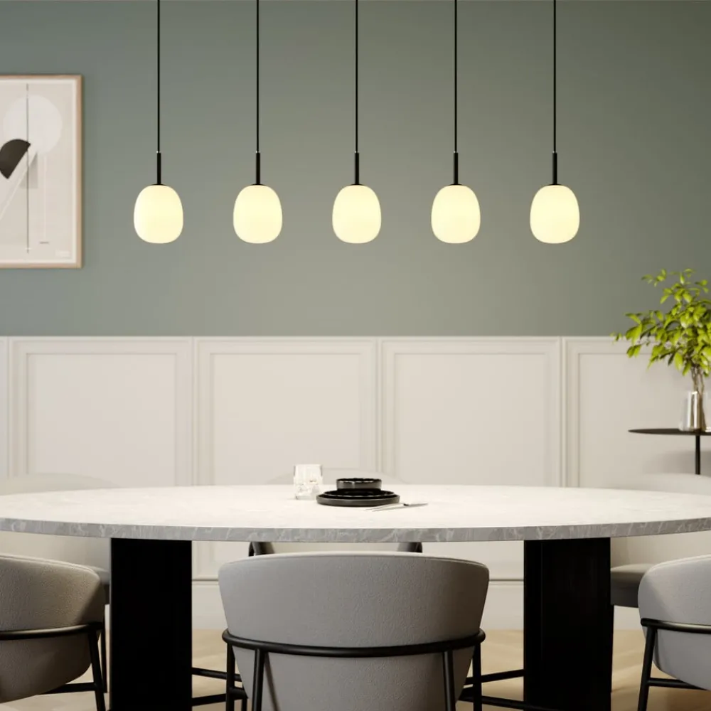 Lindby Pendellamper|Pendellamper > Etiena pendellampe, 5 lyskilder, opal glas