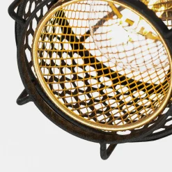 Loftlamper ^ Lindby Eudoria loftlampe, 3 lyskilder, sort/guld