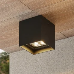 Lindby Udendørs Loftlamper > Eveta LED-loftlampe, 10 cm, antracit, aluminium, IP65