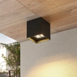 Lindby Udendørs Loftlamper > Eveta LED-loftlampe, 10 cm, antracit, aluminium, IP65