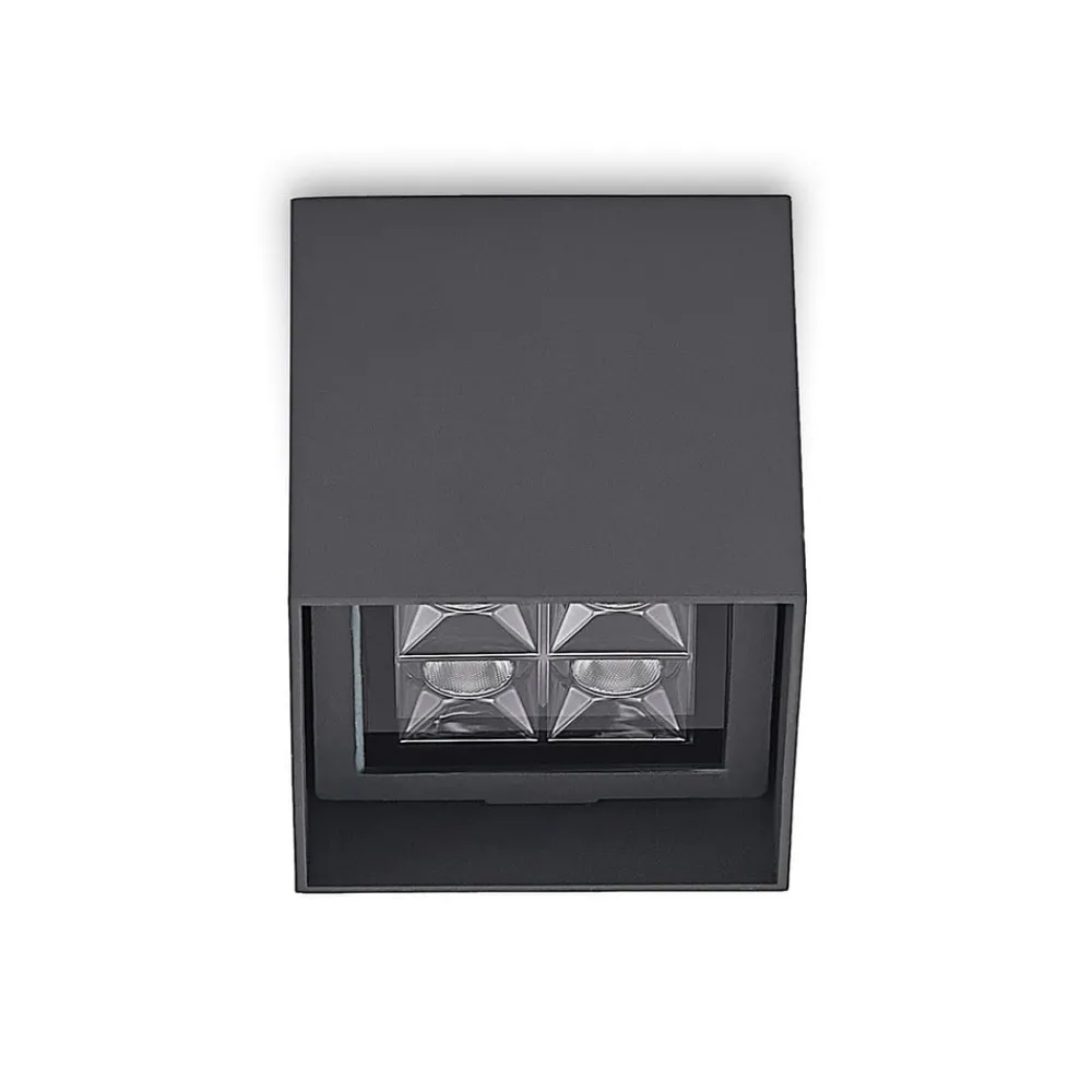 Lindby Udendørs Loftlamper > Eveta LED-loftlampe, 10 cm, antracit, aluminium, IP65