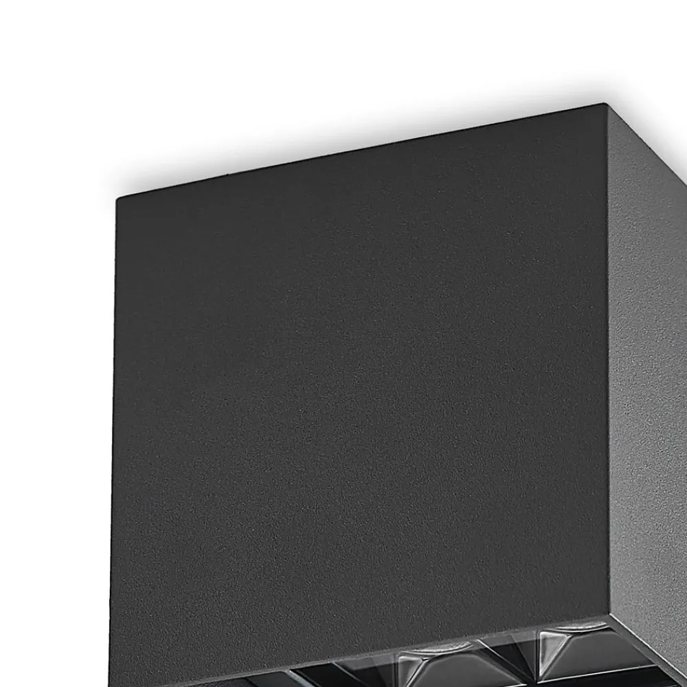 Lindby Udendørs Loftlamper > Eveta LED-loftlampe, 10 cm, antracit, aluminium, IP65