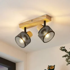 Lindby Gang|Loftlamper > Evinora loftspot af træ, 2 lyskilder