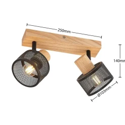 Lindby Gang|Loftlamper > Evinora loftspot af træ, 2 lyskilder