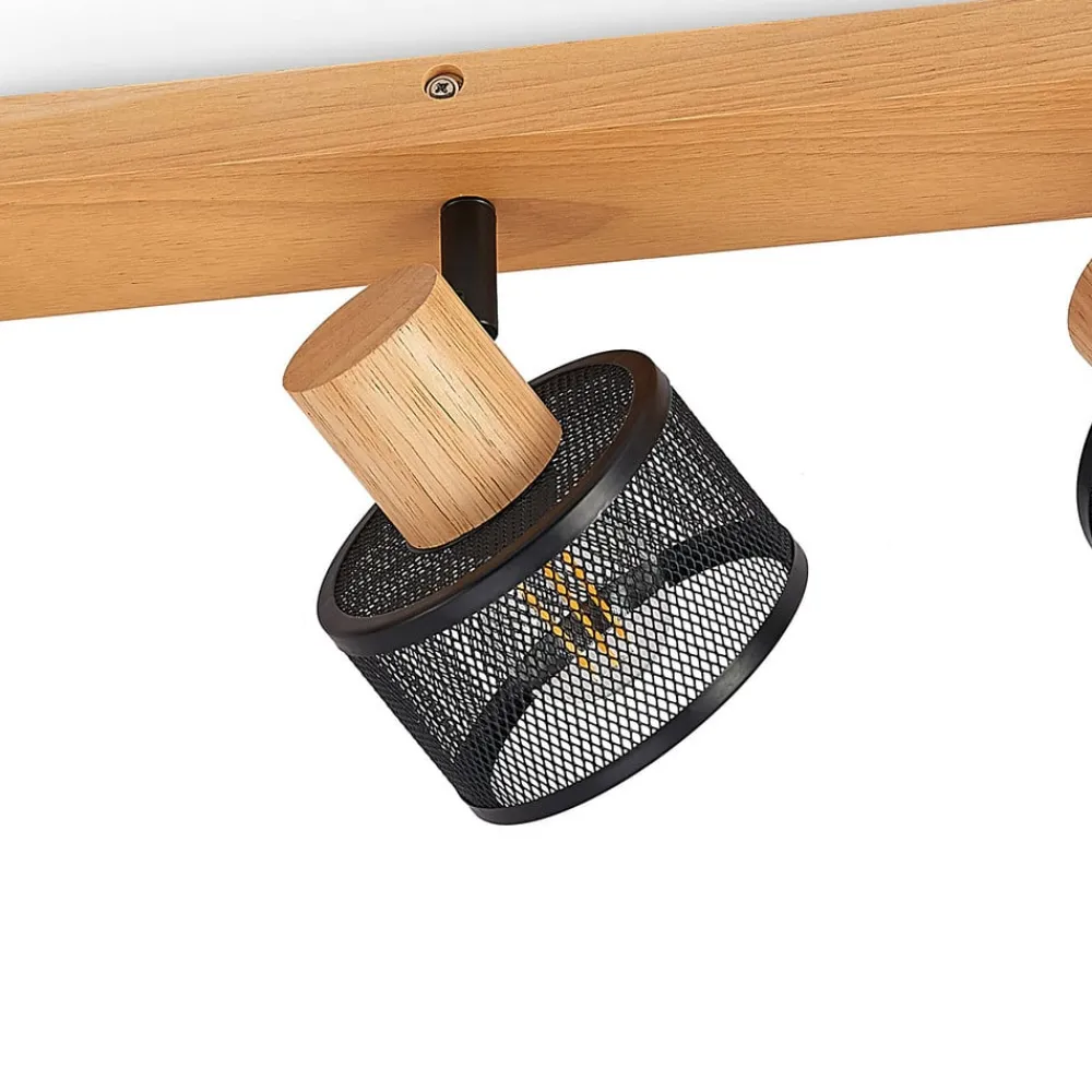 Lindby Spotlights > Evinora loftspot af træ, 3 lyskilder