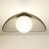 Loftlamper|Loftlamper ^ Lindby Fabronia loftlampe, sort/hvid, glas, kugle, E27