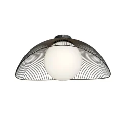 Loftlamper|Loftlamper ^ Lindby Fabronia loftlampe, sort/hvid, glas, kugle, E27