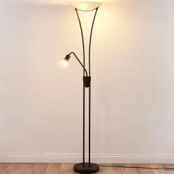 Gulvlamper ^ Lindby Felicia uplight med læselampe, rust