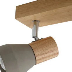 Lindby Gang|Loftlamper > Filiz spotlight, 3 lyskilder, 47 cm lang, træ, beton, E14