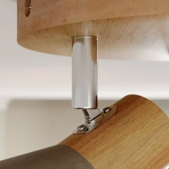 Gang|Loftlamper ^ Lindby Filiz spotlight, 3 lyskilder, Ø 20 cm, træ, beton, E14